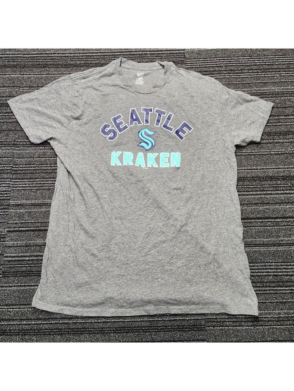 Seattle Kraken NHL T Shirt Mens XL Gray Hockey Graphic Tee Fan Apparel